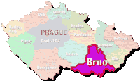 Brno on Czech map
