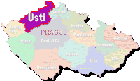 Usti nad Labem on Czech map